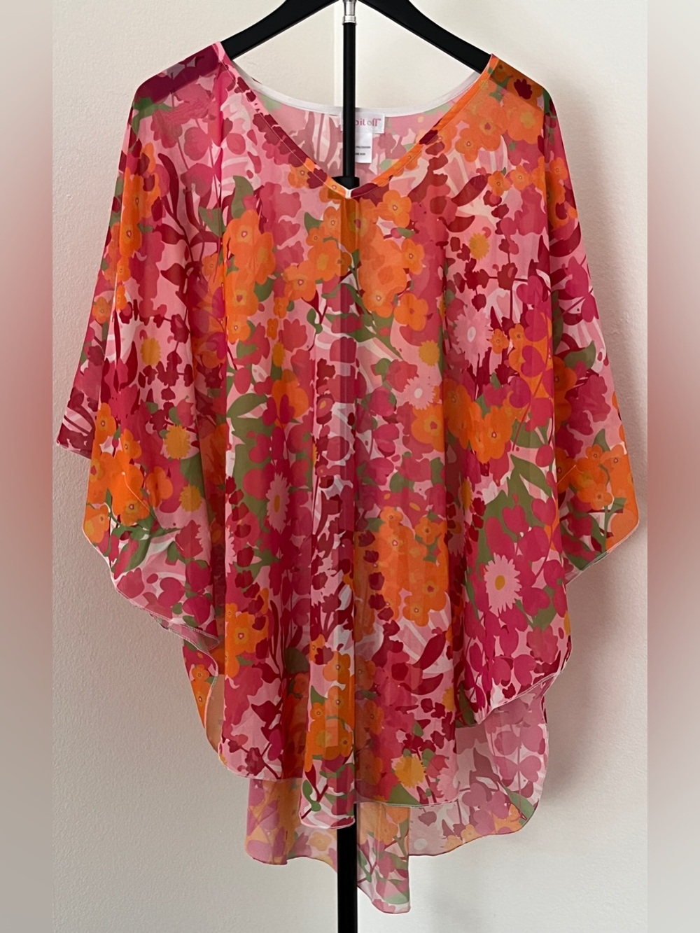 🏖️ Top It Off Floral Swim Coverup | OS NWOT | Resort Beach Pool Caftan